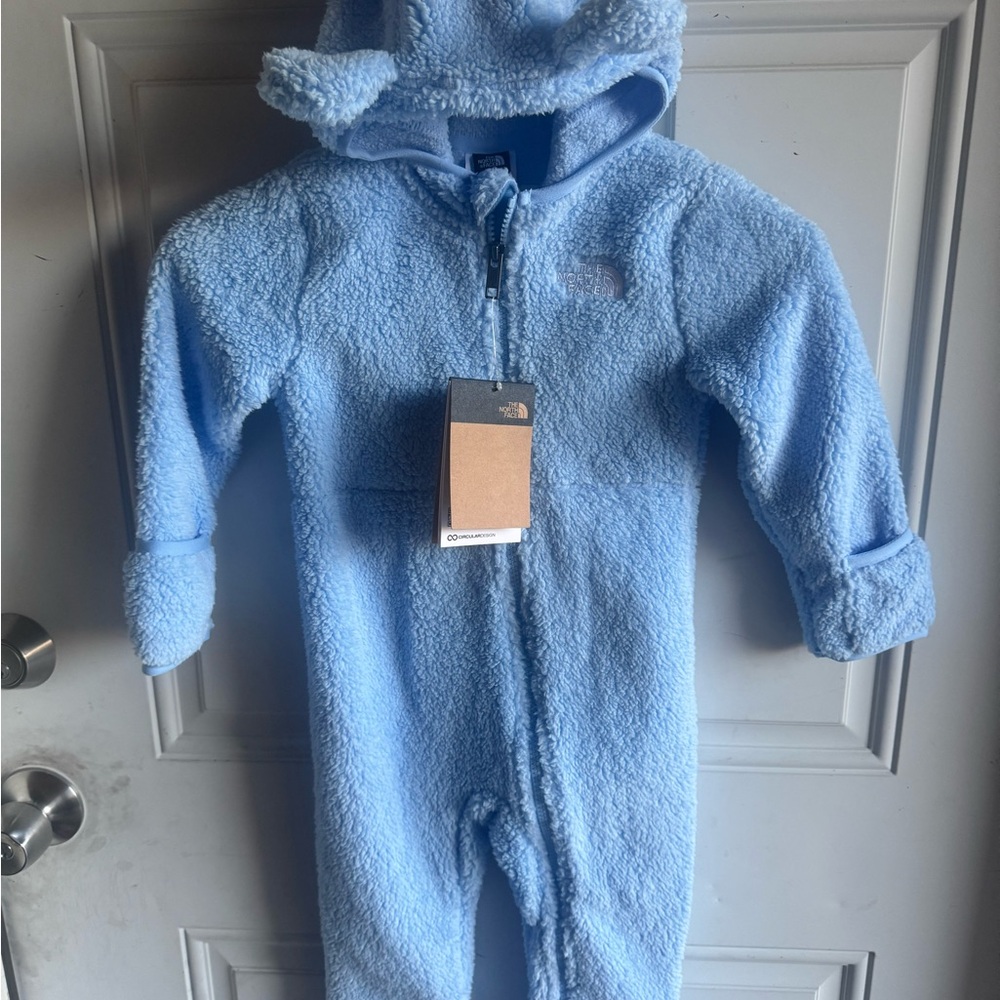 The North Face Kids Light Blue Fleece Footie